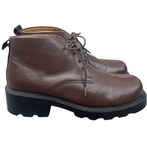 Bare Traps Ankle Boots Brown Leather Lug Sole Sz 10
